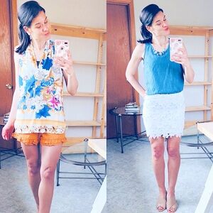 The Hanger White Floral Lace Pencil Skirt